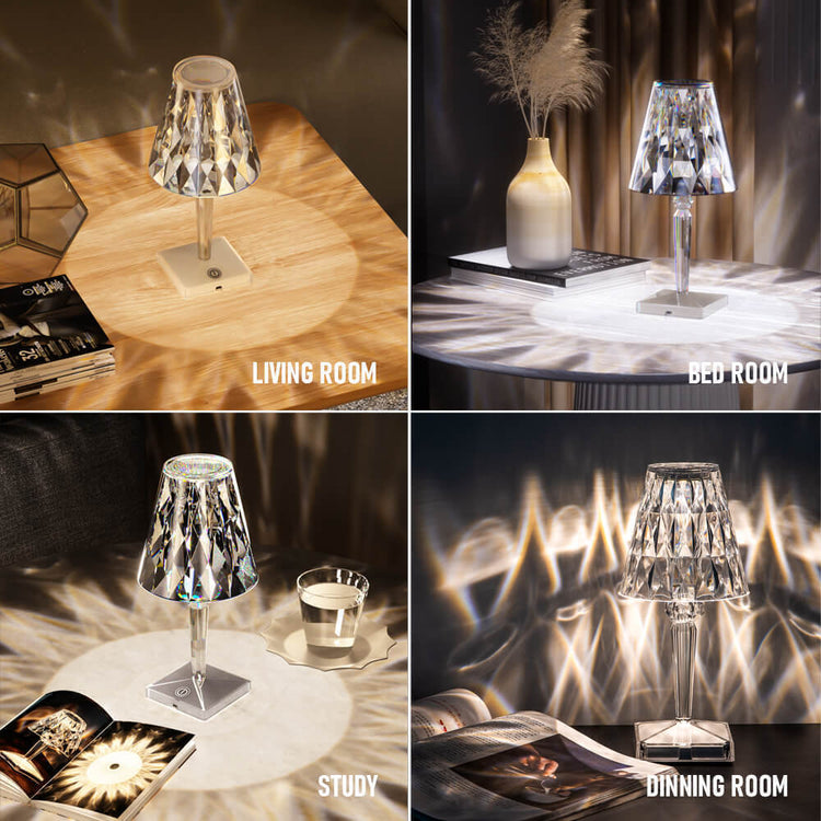 NEW LED Bedside Crystal Table Lamp Diamond Rose Bar Night Light Touch Atmosphere