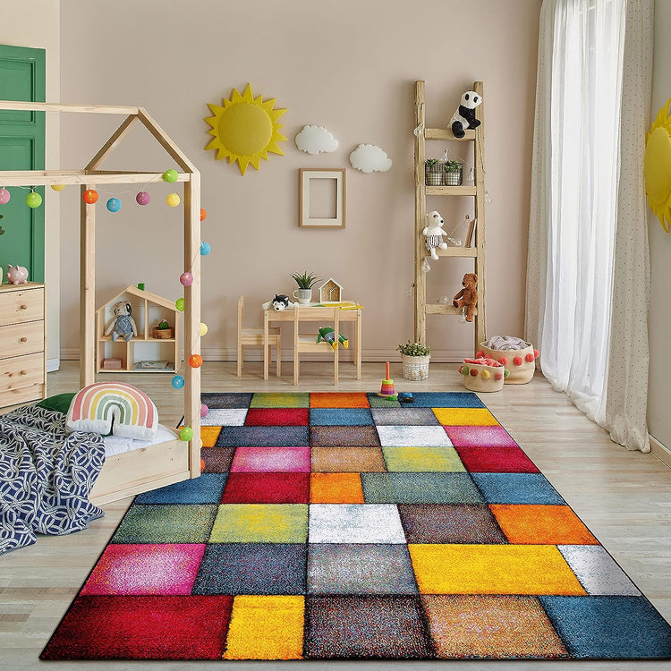 Large Rug Short Pile Livingroom Modern Geometric Pattern 3D, Size:160X230 Cm, Colour:Multicolored