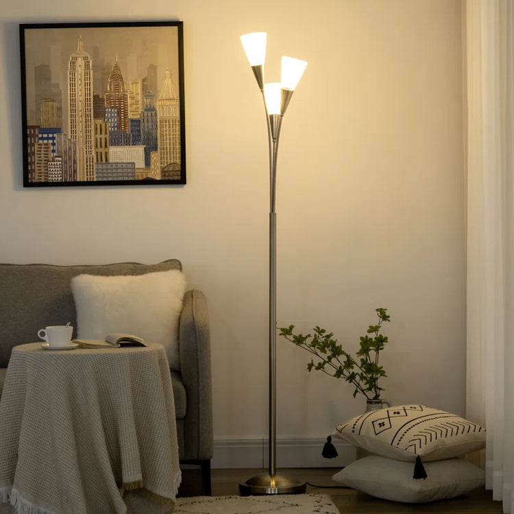 166Cm Silver Uplighter Floor Lamp